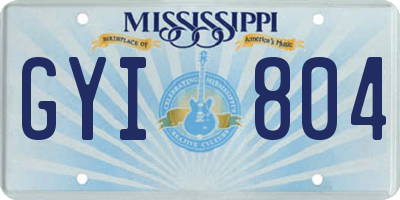 MS license plate GYI804