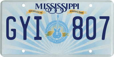 MS license plate GYI807