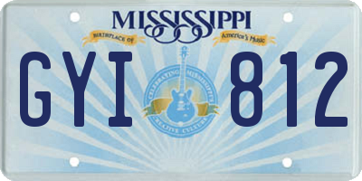 MS license plate GYI812
