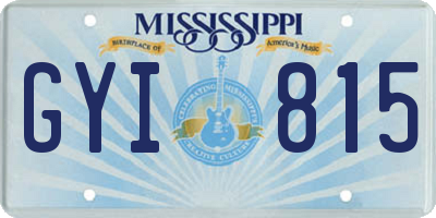 MS license plate GYI815