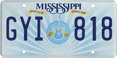 MS license plate GYI818