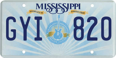 MS license plate GYI820
