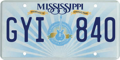 MS license plate GYI840
