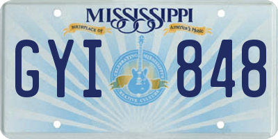 MS license plate GYI848