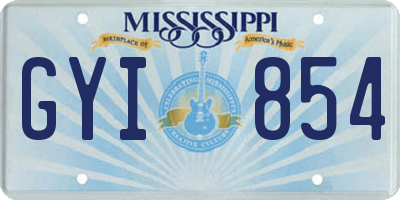 MS license plate GYI854