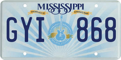 MS license plate GYI868