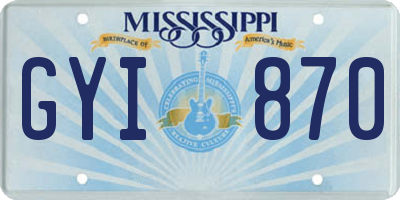 MS license plate GYI870