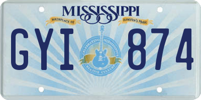 MS license plate GYI874