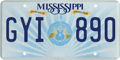 MS license plate GYI890