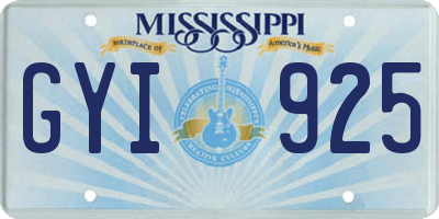MS license plate GYI925