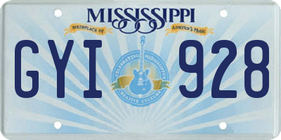 MS license plate GYI928