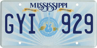MS license plate GYI929