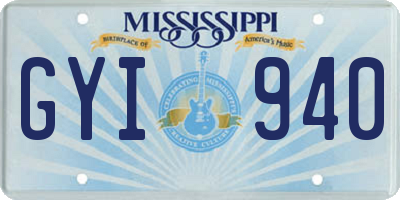 MS license plate GYI940