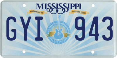 MS license plate GYI943