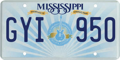 MS license plate GYI950