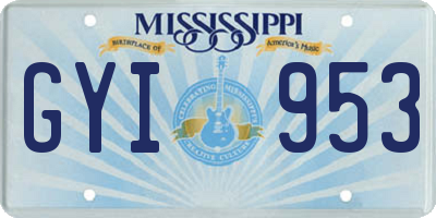 MS license plate GYI953