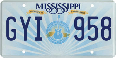 MS license plate GYI958
