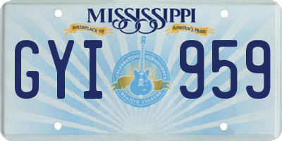 MS license plate GYI959
