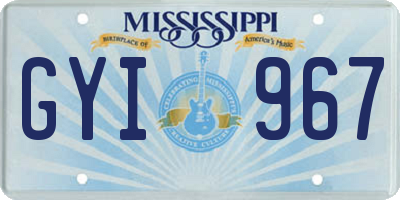 MS license plate GYI967