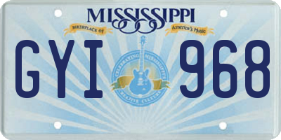 MS license plate GYI968
