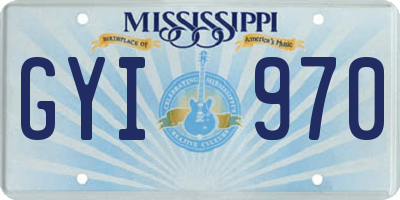 MS license plate GYI970