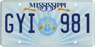 MS license plate GYI981