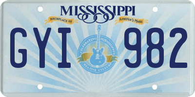 MS license plate GYI982