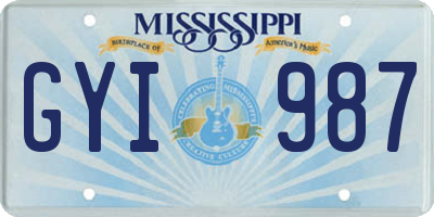 MS license plate GYI987