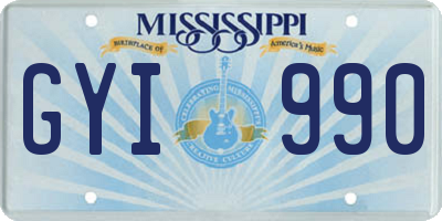 MS license plate GYI990