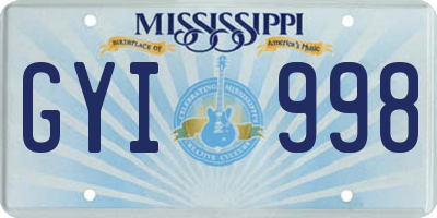MS license plate GYI998