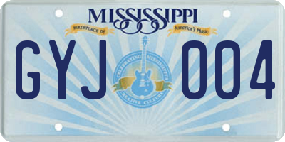 MS license plate GYJ004