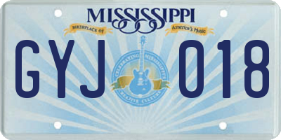 MS license plate GYJ018