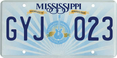 MS license plate GYJ023