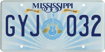 MS license plate GYJ032