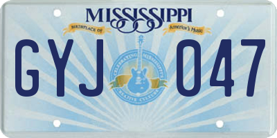 MS license plate GYJ047