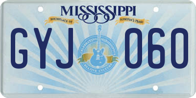 MS license plate GYJ060