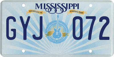 MS license plate GYJ072