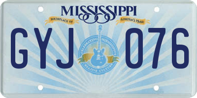 MS license plate GYJ076