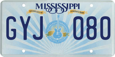 MS license plate GYJ080