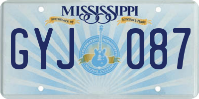 MS license plate GYJ087