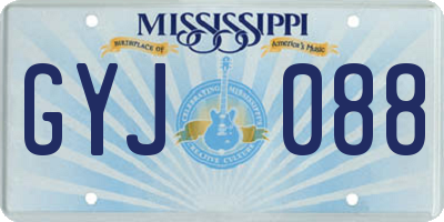 MS license plate GYJ088