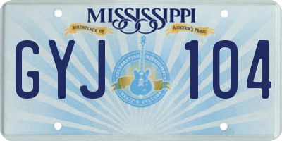 MS license plate GYJ104