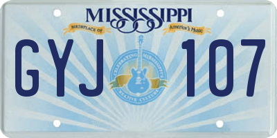 MS license plate GYJ107