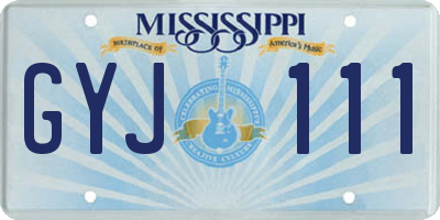 MS license plate GYJ111
