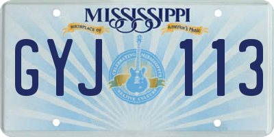 MS license plate GYJ113