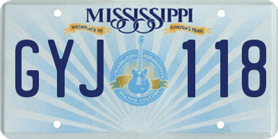MS license plate GYJ118