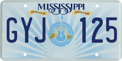 MS license plate GYJ125