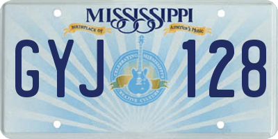 MS license plate GYJ128