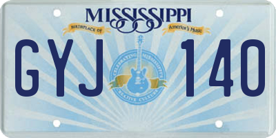 MS license plate GYJ140