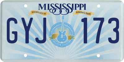 MS license plate GYJ173